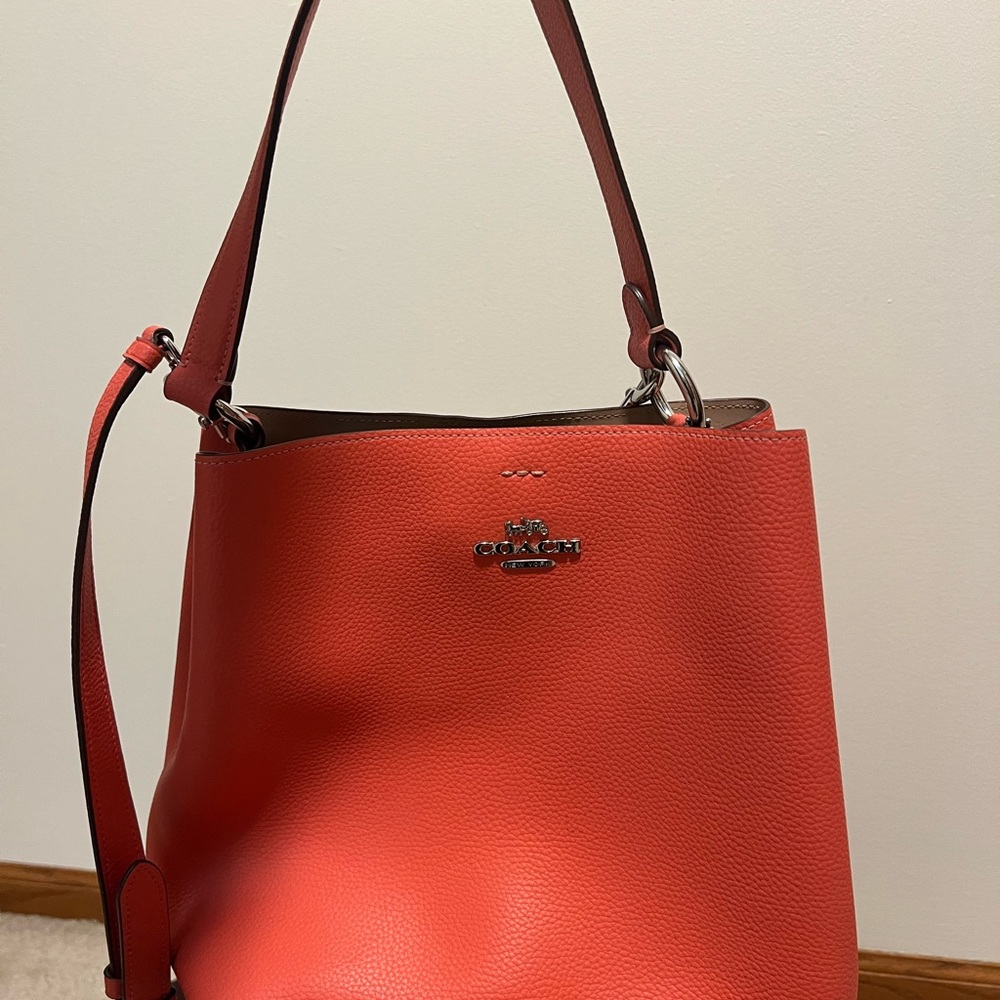 Coach Coral Leather Shoulder Bag - Picture 5 of 14
